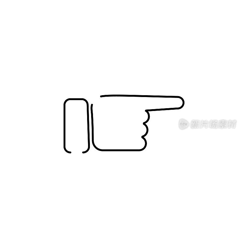 Hand wave, waving direction, finger gesture line emoji art vector icon for apps and websites